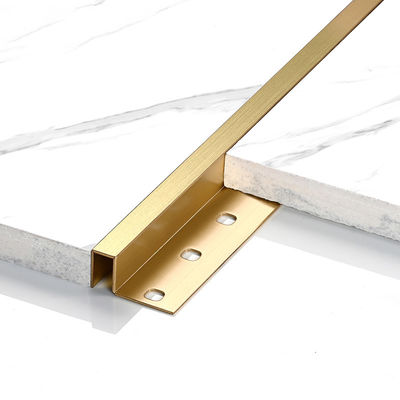 Trang trí sàn tường 8mm Tấm trang trí bằng đồng thau Lắp đặt dễ dàng Hình dạng chữ U Tấm trang trí bằng đồng